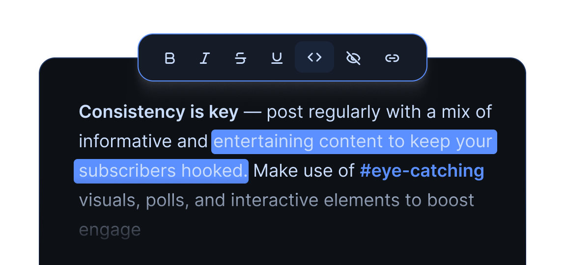 Rich editor for posts