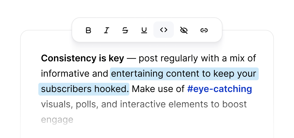 Rich editor for posts