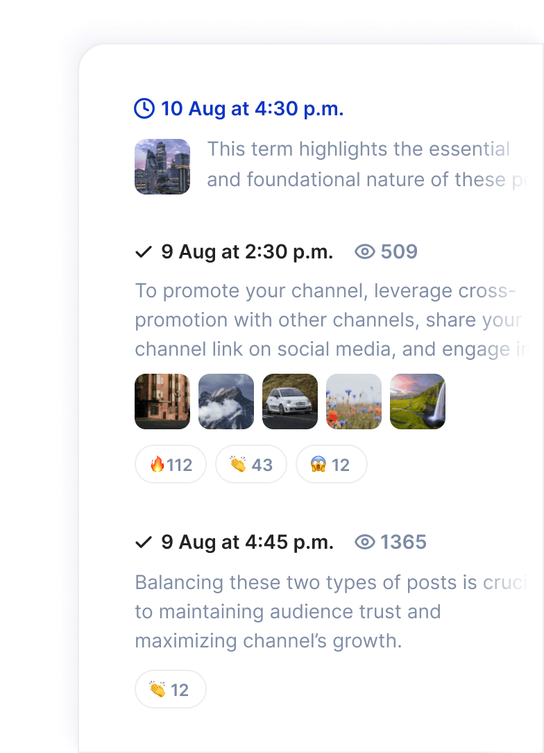 Channel feed