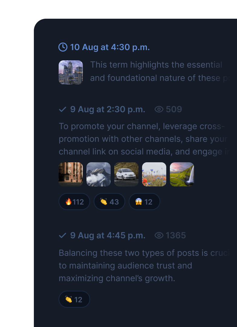 Channel feed