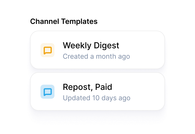 Templates to save ideas